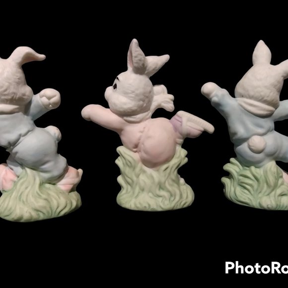 Three porcelain Easter bunnies by Art Mark - Picture 7 of 12